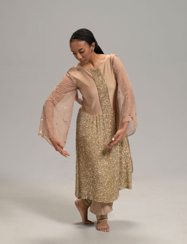 VV Couture Nude with all sequin bottom and shawl back MHX Dancewear Too LLC