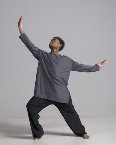 (a) Men's long sleeve dance top | charcoal