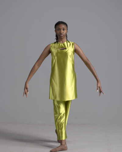 (a) Peek-a-boo Tunic | Satin Chartreuse
