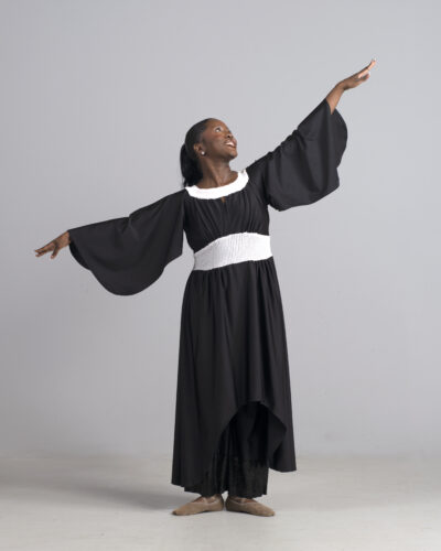 (a) Asymmetrical Dance Dress | Black & White